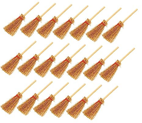 Alasum 100 Piezas Mini Escoba Encanto Mini Escobas De Bruja A Granel Pequeña Escoba De Bruja Miniatura Mini Escoba De Muñeca Escoba De Bruja Decoración De Casa De Muñecas De