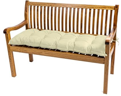 TexDeko® Garden Bankauflage Outdoor Polsterauflage 80x40x8 cm Sand | In- & Outdoor, wasserabweisend, UV-beständig, Bankpolster gesteppt, formstabiles Sitzpolster mit Vließmantel, für Gartenbank