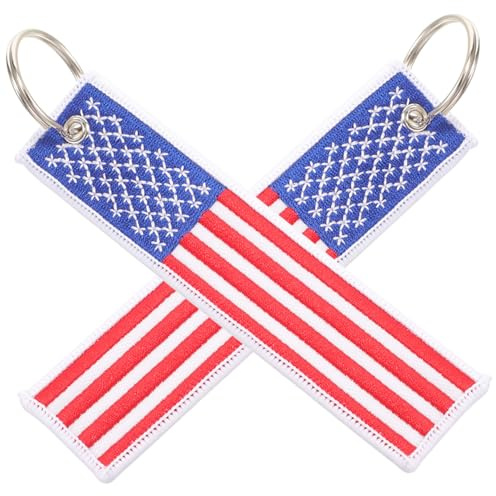 GALPADA 2 Stücke Amerikanischen Flagge Keychain Frauen Usa Schlüssel Tag Schlüsselring Für Frauen Geldbörsen