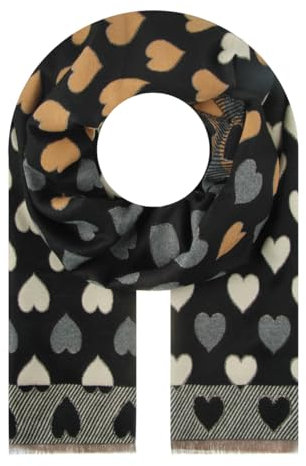 Majea Damenschal Winterschal Strickschal Damen Schal (880044) (schwarz 10)