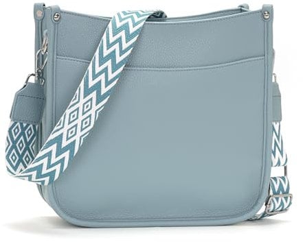 RQJZ Umhängetasche damen mittelgroß bags for women damen-schultertaschen damenhandtasche mit Breitem Gurt & Mehreren Fächern für den Alltag Blau