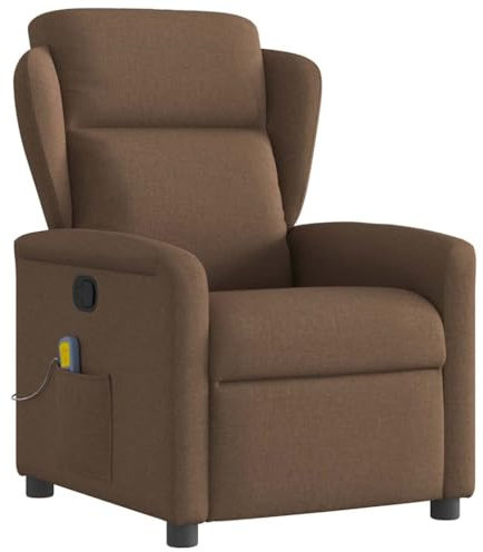vidaXL Massagesessel Braun: Moderner Massagesessel mit Vibrationsfunktion, Bequemem Sitzerlebnis und Seitentasche für Entspannung und Relaxation