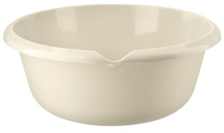 HOMESHOPA Round Plastic Wash Basin, 6 Litre White Washing Up Bowl, Multipurpose Portable Kitchen Sink Mixing Bowl, Household Watertub for Home Kitchen Camping Outdoor