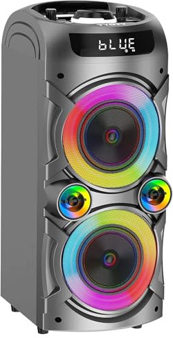 Altoparlante Bluetooth portatile da 100 W Altoparlante wireless ad alta potenza TWS Accoppiamento stereo forte Bassi profondi Altoparlante per grandi feste con subwoofer Luce da campo a LED (Nero)
