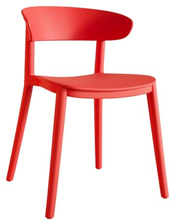 Stapelbare Gartenstühle 4er Set Wassermelone Rot Kunststoff Terrasse Esszimmerstühle mit Rückenlehne für Veranda Terrasse Wohnzimmer Indoor und Outdoor