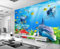 Unterwasserwelt Delfin Kleine Fische Koralle 3D Tapeten Home Esszimmer Fototapete Effekt Wohnzimmer Schlafzimmer Kinderzimmer-400cm×280cm