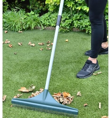 FAHAAM Telescopic Artificial Grass Rake, Grassrake for Artificial Grass, Fake Grass Brush for Lawns and Carpet, Lightweight Grass Cleaner, Garden Tools, Fake Rake for Astro Turf & Telescopic Hand.