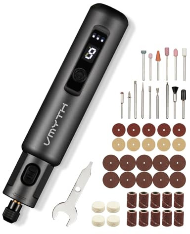 VMYTH iPen E1 3.7V Electric Engraving Pen Tool Kit, 52 Accessories, 6 Variable Speed DIY Craft Engraver Pen, Cordless Mini Rotary Tools for Carving Wood, Glass, Metal, Jewellery, Stone, Slate, Resin