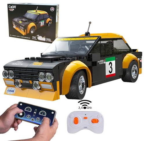 JAMARA 402859 CADA FIAT Abarth 131 1:20 2,4GHz Bricks, Spielzeugauto, Sport Rennwagen für Kinder ab 6 Jahre, RC Ferngesteuert, Set aus Klemmbausteinen, Geschenkidee für Kids