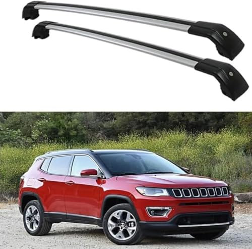 DRYFAL DachträGer RelingträGer für Jeep Compass 2017-2023 Dachgepäckträger Aluminium mit Dachreling für Fahrradträger Dachboxen Skihalter