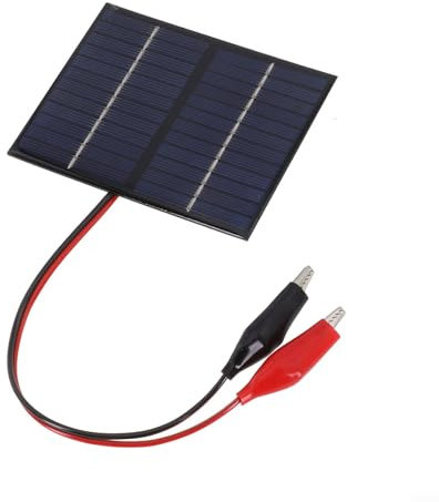 Mini panneau solaire portable en silicone polycristallin 1,5 W 12 V avec clip pour projets de bricolage, chargement de batterie en plein air, sac à dos, tente, fenêtre, support de fenêtre 115 x 90 mm