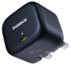 45W USB C Charger, Baseus PPS Fast Charger, USB C Charging Plug, Laptop Compatible, Super Fast Charging for Samsung Galaxy S24 Ultra/S24/S23+/Note20, iPhone Air/17/17 Pro Max, Pixel, Macbook etc