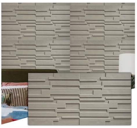 Panneaux Muraux 3D Imitation Pierre - 120 X 60 cm, 15 mm D'épaisseur Lambris Extérieur En PU Pour Carrelage Intérieur De Cuisine, Chambre, Salon, Arrière-plan TV(Gray-b,10pcs)