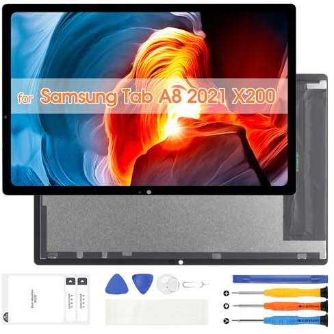 LCD Bildschirm für Samsung Tab A8 2021 Display für Galaxy Tab A8 2021 X200 Bildschirm Ersatz SM-X200 SM-X205 10,5 Zoll LCD Display Touchscreen Digitalisierer Montage mit Reparatur Set