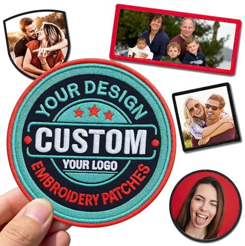 Personalisierte Patches, Individuell bestickte Aufnäher, Patches selbst gestalten, für Hüte, Taschen, Jacken und Uniformen mit Klettverschluss, Annähen, Aufbügeln