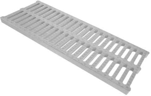 Yardenfun Grille de Caniveau en Polymère 50 X 20 CM Couvercle de Drain Blanc Antidérapant Plaque d'Égout pour Garage Terrasse et Potager Résistance Corrosion et Drainage Optimisé