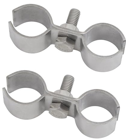 Doppelrohrschelle 304 Edelstahl, Doppelrohrschelle mit Schraube und Mutter für 42 mm Rohre, 2 Stück