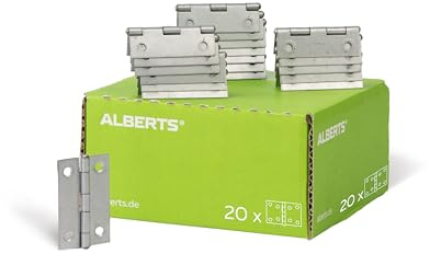 Alberts 849955 Scharnier | schmal | sendzimirverzinkt | 51 x 30 mm | 20er Set