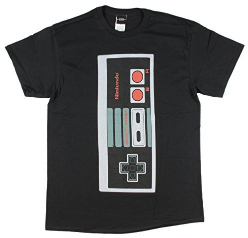 Nintendo Men's Big Controller T-Shirt, Black, Medium