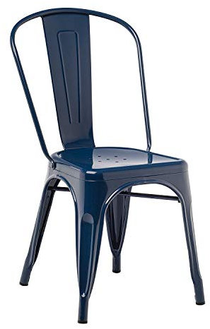 SKLUM Chaise empilable LIX Bleu Marin Salle à Manger Cuisine Style Industriel Finition Gloss