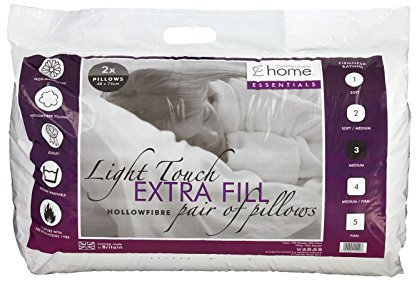 Catherine Lansfield Extra Fill Hollowfibre Pair of Pillows, Multicolor