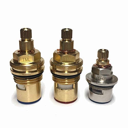 Tap Magician - Cartucce di ricambio compatibili con filtri per rubinetti Brita Torlan a 3 uscite, Ceramica, Brass, Set of 3 (Hot/Cold/Filter)