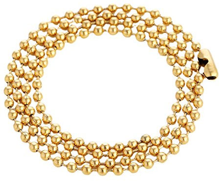 DonDon Herren Halskette Edelstahl Kugelkette 60 cm Gold