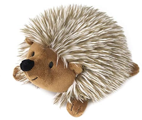 Pawaboo Plush Dog Toy, Non-toxic Super Soft Faux-fur Hedgehog Dog Toy Squeak Aninal Toy Stuffed Biting Training Playing Toys for Dog Puppy, Brown