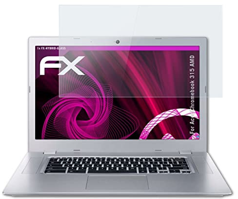 atFoliX Glasfolie kompatibel mit Acer Chromebook 315 AMD Panzerfolie, 9H Hybrid-Glass FX Schutzpanzer Folie