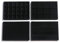 Frebeauty Stapelbare Samt-Schmuck-Organizer-Ablagen für Schubladen Einsätze Schmuckaufbewahrung Vitrinen Ohrstecker Armbänder Halsketten Ringe Zubehör Tabletts für Frauen(4er-Set,Schwarz)