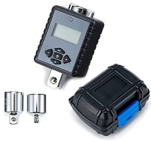 ThreeH Adattatore di coppia digitale da 1/2 '' (da 12,5 a 250,9 piedi-libbre) con allarme acustico e LED (azionamento da 1/2 '' e include adattatori per 3/8 '' e 1/4 '')