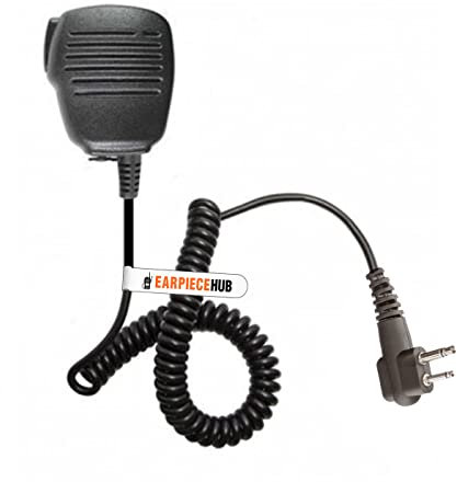 Earpiece Hub Remote Speaker Mic Shoulder/Handheld with PTT for Motorola 2 Pin Walkie Talkie Microphone Compatible with Two Way Radio Motorola DP1400 CP040 GP68 GP88 GP300