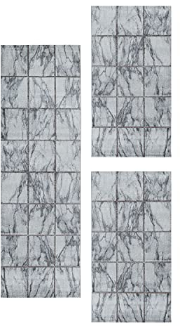 Bettvorleger Schlafzimmer Teppich Bettumrandung 3 Teilig Läufer Flur Küchenteppich Bettläufer Modernes Design Kurzflor Soft & Extra Weich Farbe: Bronze