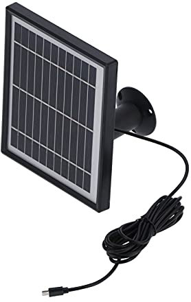 Ladieshow Solar Panel with Micro USB Cable,IP65 Waterproof Wall Mount Solar Panel Power Supply Monocrystalline Solar Panel for Wireless Security Camera 5.5V 3.3W Continuously Charging