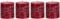 Brandsseller Stumpenkerze 4er Set 7x7,5 cm Weihnachtskerze Adventskranz Bordeaux