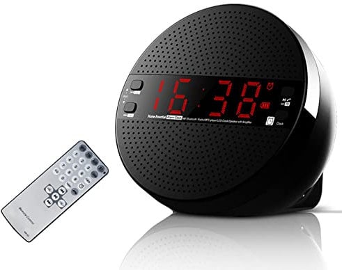 FM Radio, Desk Bluetooth Speaker, USB Digital Clocks Alarm Subwoofer, With remote control