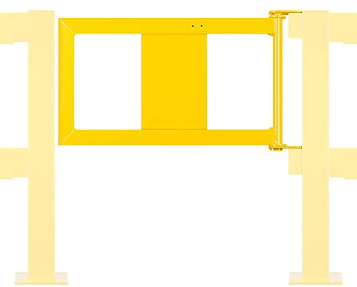 TMS PRO SHOP Rammschutzgeländer, Tür mit Beschlag, 85,5 x 3 x 47,5 cm, gelb, Stahl aus Stahl, Art.-Nr. 609377 | Rammschutz | Anfahrschutz | Prallschutz