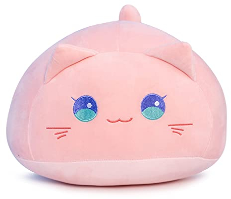 Ubaywey Rosa Katze Plüsch Fette Katze Plüschkissen Anime Kätzchen Kuscheltier Plüschtier Spielzeug Entzückendes Umarmungs-Schlafkissen für Kleinkinder Kinder Freunde 30 cm