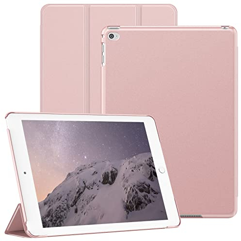 JETech Funda para iPad Air 2 9,7 Pulgadas (2014 Modelo, 2.ª Generación), Carcasa Trasera Dura Protectora, Cover con Soporte para Tableta de Tacto Suave, Auto-Sueño/Estela (Oro Rosa)
