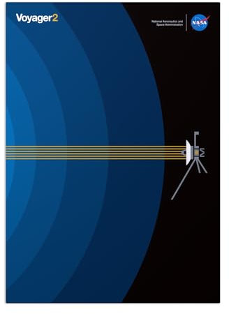 Displate Offiziell NASA MetallPoster Magnetische Befestigung Inklusive Lizenziert Bilder Hochwertiges Poster Voyager Interstellar Blue Poster 45 cm x 32 cm
