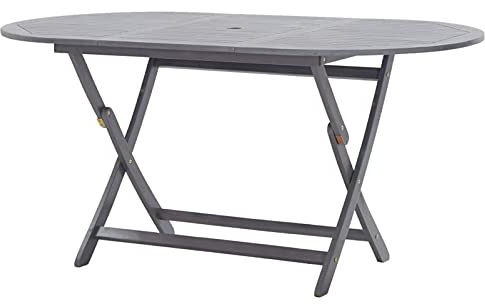 Yongdu Mesa de jardín Plegable, Mesa Jardin Exterior, Mesa Terraza, Mesa Exterior, Mesas Terraza Y Jardín, Mesa Auxiliar Jardin, Madera Maciza de Acacia 160x85x75 cm