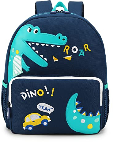 willikiva Auto Dinosaurier Kleinkind Kinder Rucksack für Jungen und Mädchen Kinder Wasserdichte Vorschule Tasche (Dinosaurier)
