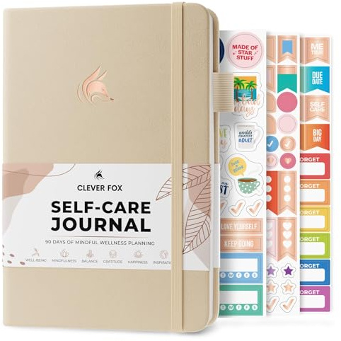 Clever Fox Self-Care Tagebuch – Notizbuch für tägliche Reflexion, mentale Gesundheit & persönliche Entwicklung, Selbstfürsorge, Meditation & Stimmungsjournal für Frauen & Männer - A5 (Muschel)