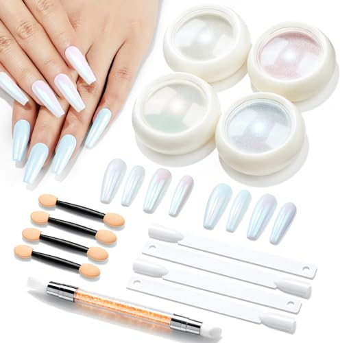 Modelones Chrome Nail Powder Glitzer Nägel Puder Chrome Nagelpuder Nail Art Glitzer Nägel Puder für DIY Salon- 13PCS