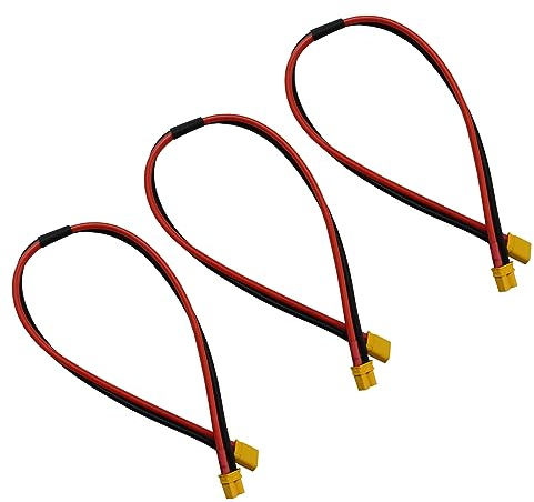 Boladge 3 Stücke XT30U Verlängerungs Kabel XT-30 Männlich Stecker auf Buchse Adapter mit 16awg 30cm Silikonkabel für Funksteuerung LiPo Akku