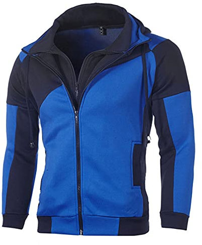 Générique Blouson Moto Homme Manche Longue Chasse Chauffant Matelassée Coupe Vent Gilets Tenue Cycliste VTT Sweatshirts Blouson Sudaderas Hombres Bleu XL