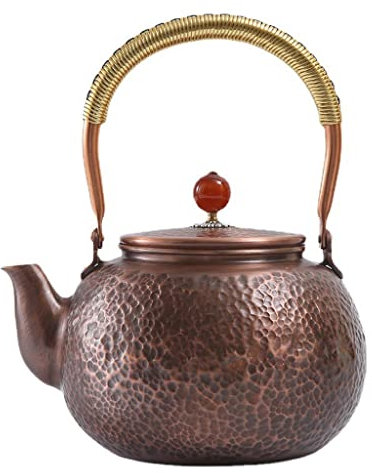 Hervidor Eléctrico Hervidor de té chino con diseño de martillo de 1,5 litros, tetera de cobre for oficina y hostelería Tetera Eléctrica