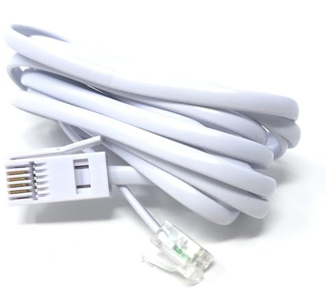 DRUT 2m BT to RJ11 4 Wire (431A) Male to Male UK Telephone Modem Lead Cable (6.5ft, White)