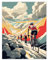 Modern Cycle Road Race Artwork Paris Roubaix Hell Of The North Haute Route Cycling Painting Large Wall Art Poster Print Thick Paper 18X24 Inch