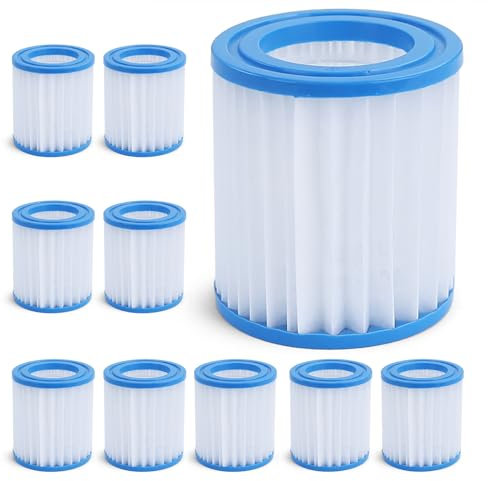 RAMROXX 10x Pool Filterkartusche Ersatzfilter Filterpatrone 9cm für Bestway Intex